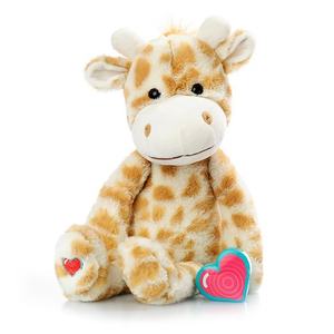 Heartbeat plush giraffe with recordable heart.